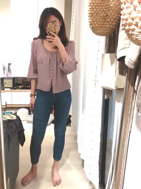 「アイテム（デジタル腕時計、ピンク系）」を使った、chiaoさん（レディース・158cm）の夏コーディネート