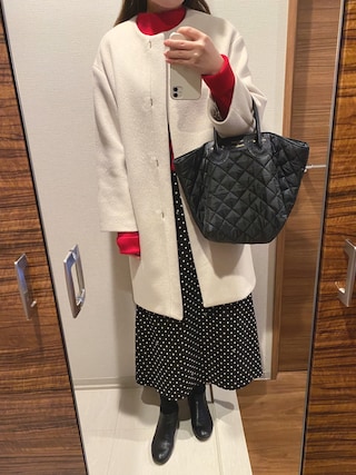 IENA（イエナ）の「二重織りシャルムノーカラーコート◇（ノーカラー