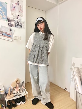 「PULL&BEAR（プルアンドベア）のアイテム（パンツ）」を使った、chih90さん（レディース・158cm）の夏コーディネート