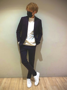 「アイテム（テーラードジャケット、レッド系）」を使った、ハイストリート広島PARCO店さん（メンズ・172cm）の秋コーディネート