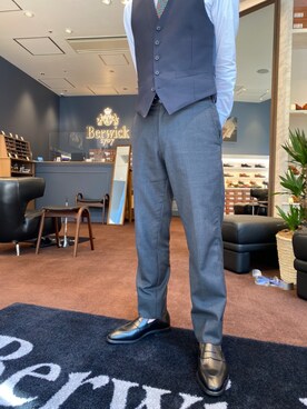 「Berwick1707（バーウィック）のアイテム（ドレスシューズ）」を使った、masakazu0124さん（メンズ・165cm）の夏コーディネート