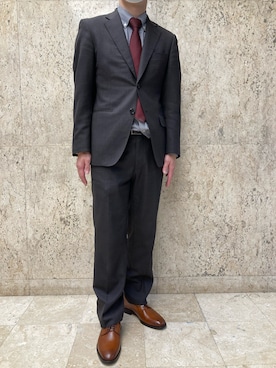 「Berwick1707（バーウィック）のアイテム（ドレスシューズ）」を使った、masakazu0124さん（メンズ・165cm）の秋コーディネート