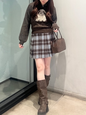 「アイテム（スカート、その他）」を使った、neneさん（レディース・164cm）の秋コーディネート