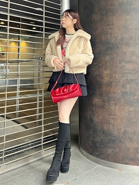 「ガーリーコーデ」｜「アイテム（ブルゾン）」を使った、neneさん（レディース・164cm）の秋コーディネート