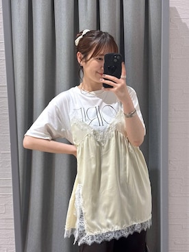 「LEPSIM（レプシィム）の《セルフカット可能》プリーツイージーパンツ　601345（その他パンツ、ブラウン系）」を使った、マツコさん（レディース）の春コーディネート