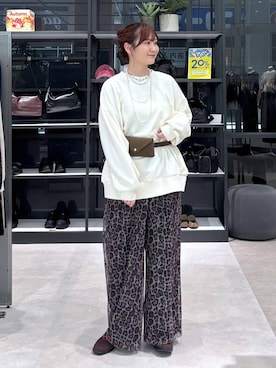 「LEPSIM（レプシィム）のイージーバレエスニーパー　1042670（パンプス、ブラウン系）」を使った、マツコさん（レディース）の秋コーディネート