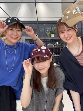 「LEPSIM（レプシィム）の異素材フリルBIGT　242843（Tシャツ/カットソー、ブルー系）」を使った、マツコさん（レディース）の春コーディネート
