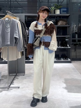 「アイテム（帽子）」を使った、マツコさん（レディース・163cm・30代）の秋コーディネート