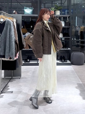 「アイテム（カーディガン/ボレロ）」を使った、マツコさん（レディース・163cm・30代）の冬コーディネート