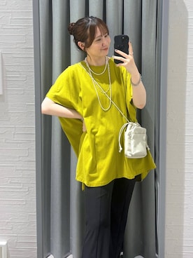 「LEPSIM（レプシィム）の3連ボールネックレス　287544（ネックレス、シルバー系）」を使った、マツコさん（レディース）の夏コーディネート