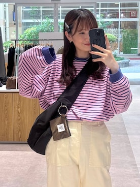 「アイテム（ポーチ）」を使った、マツコさん（レディース・163cm）の秋コーディネート