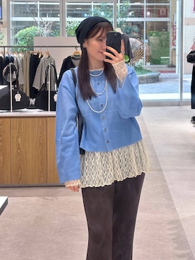 「LEPSIM（レプシィム）の3連ボールネックレス　287544（ネックレス、シルバー系）」を使った、マツコさん（レディース）の春コーディネート