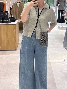 「LEPSIM（レプシィム）のイージーデニムパンツ　630150（デニムパンツ、ブルー系）」を使った、マツコさん（レディース）の夏コーディネート