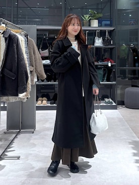 「アイテム（ステンカラーコート）」を使った、マツコさん（レディース・163cm・30代）の冬コーディネート