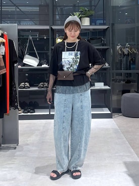 「LEPSIM（レプシィム）の3連ボールネックレス　287544（ネックレス、シルバー系）」を使った、マツコさん（レディース）の夏コーディネート