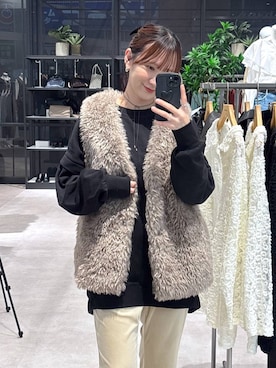「アイテム（ベスト）」を使った、マツコさん（レディース・163cm・30代）の秋コーディネート