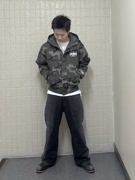 「アイテム（ナイロンジャケット）」を使った、阿由葉来空さん（メンズ・180cm）の秋コーディネート