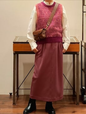 「FIL DE FER（フィルデフェール）のアイテム」を使った、uozumiさん（レディース・161cm）の秋コーディネート