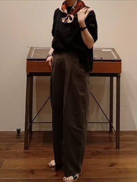 「FIL DE FER（フィルデフェール）のアイテム」を使った、uozumiさん（レディース・161cm）の夏コーディネート