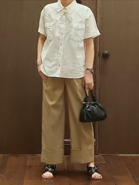 「FIL DE FER（フィルデフェール）のアイテム」を使った、uozumiさん（レディース・161cm）の夏コーディネート