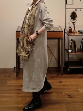 「STILMODA（スティルモーダ）の【Stilmoda】 ロングブーツ（ブーツ、ブラック系）」を使った、uozumiさん（レディース・161cm）の秋コーディネート