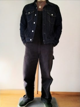 「アイテム（サロペット/オーバーオール）」を使った、トダケケさん（メンズ・177cm）の秋コーディネート