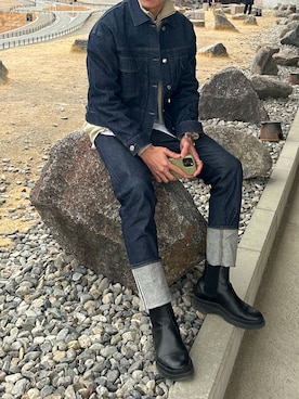 「Maison Kitsune(メゾンキツネ)のアイテム」を使った、hangjieさん(メンズ・176cm)の秋コーディネート
