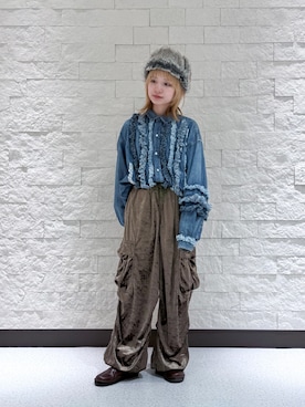 「アイテム（サンダル）」を使った、ほなみさん（レディース・147cm）の秋コーディネート