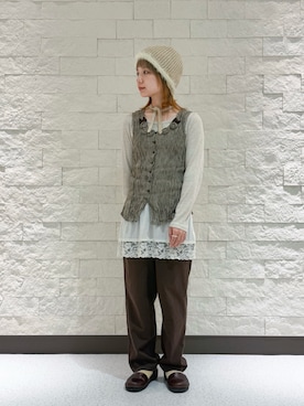 「アイテム（キャミソール）」を使った、ほなみさん（レディース・147cm）の秋コーディネート