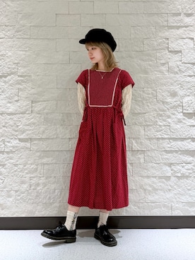 「アイテム（キャスケット）」を使った、ほなみさん（レディース・147cm）の秋コーディネート