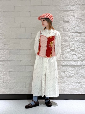 「アイテム（ベスト）」を使った、ほなみさん（レディース・147cm）の秋コーディネート