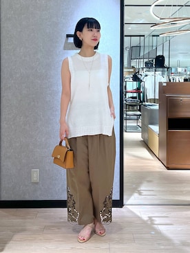 「着痩せ」｜「アイテム（スリッポン）」を使った、bykaori66さん（レディース・163cm）の夏コーディネート