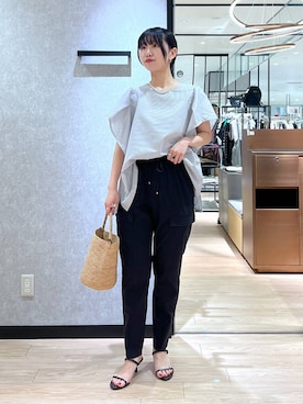 「着痩せ」｜「アイテム（スリッポン）」を使った、bykaori66さん（レディース・163cm）の夏コーディネート