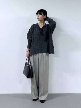 「アイテム（バングル/リストバンド）」を使った、bykaori66さん（レディース・163cm・20代）の秋コーディネート