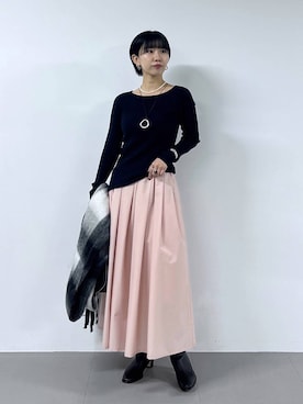 「アイテム（ストール/ショール）」を使った、bykaori66さん（レディース・163cm）の秋コーディネート