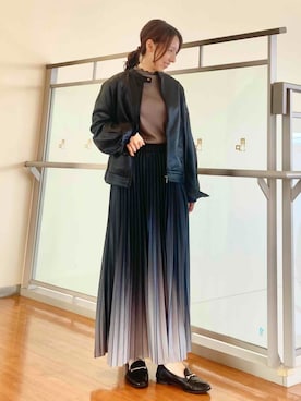 「アイテム（ブルゾン）」を使った、NICOLE whiteさん（レディース・152cm）の秋コーディネート