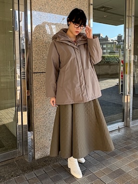 「メガネ女子」｜NICOLE whiteさん（レディース・172cm）の冬コーディネート