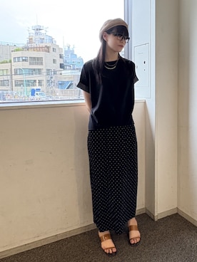「デザイントップス」｜NICOLE whiteさん（レディース・172cm）の春コーディネート