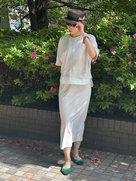 「NICOLE white（ニコルホワイト）のアイテム」を使った、NICOLE whiteさん（レディース・172cm）の春コーディネート