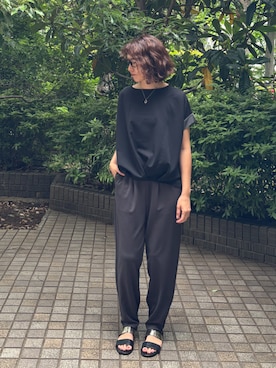 「デザイントップス」｜NICOLE whiteさん（レディース・164cm）の夏コーディネート