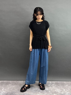 「リラックスコーデ」｜NICOLE whiteさん（レディース・167cm）の夏コーディネート