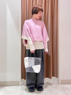 「アイテム（アンサンブル）」を使った、NICOLE whiteさん（レディース・157cm）の冬コーディネート