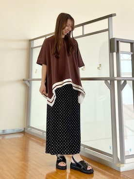 「デザイントップス」｜NICOLE whiteさん（レディース・152cm）の夏コーディネート