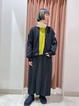 「モードストリート」｜「アイテム（ブルゾン）」を使った、NICOLE whiteさん（レディース・158cm）の冬コーディネート