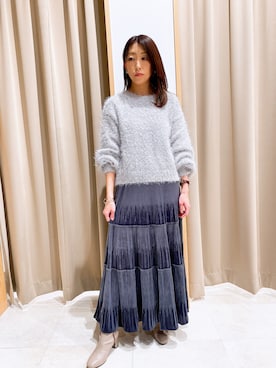 「ベロアスカート」｜NICOLE whiteさん（レディース・152cm）の冬コーディネート