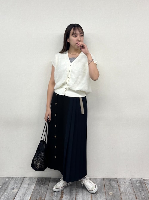 アシメプリーツスカート（スカート）｜NICOLE white（ニコルホワイト