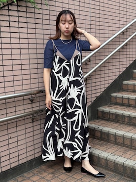 「大人カジュアルコーデ」｜「アイテム（ワンピース）」を使った、NICOLE whiteさん（レディース・162cm）の夏コーディネート