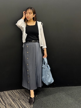 「春カラー」｜「アイテム（ブルゾン）」を使った、NICOLE whiteさん（レディース・164cm）の春コーディネート