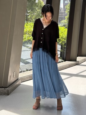 「NICOLE white（ニコルホワイト）の柄マジョリカスカート（スカート、その他）」を使った、NICOLE whiteさん（レディース・152cm）の夏コーディネート