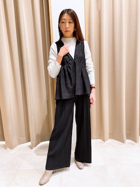 「リブニット」｜「アイテム（その他トップス）」を使った、NICOLE whiteさん（レディース・152cm）の秋コーディネート